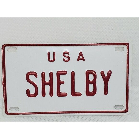 U.S.A Shelby Personalized White Red Collectible Mini License Bicycle Bike Plate - Picture 6 of 12